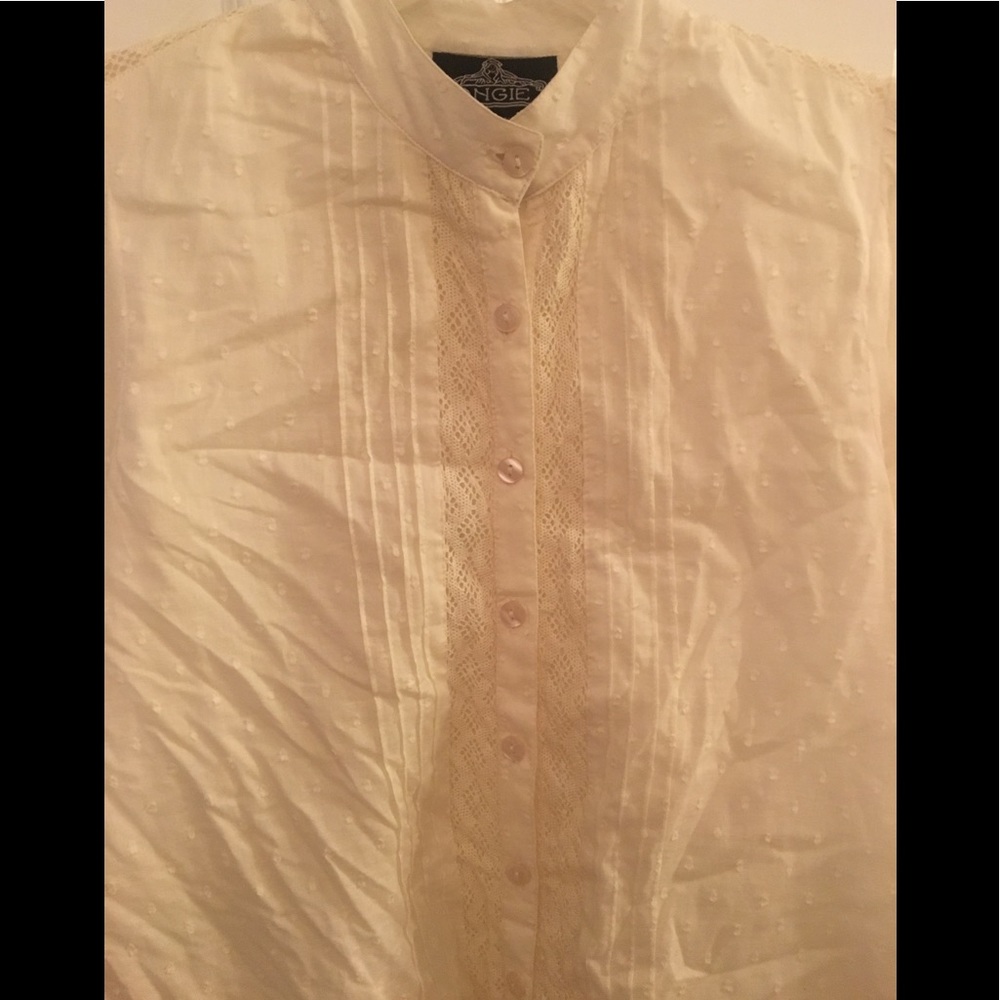 Angie Swiss dot and lace tunic dress size medium